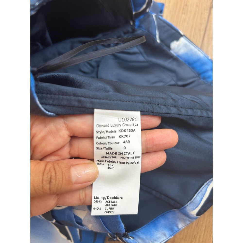 Michael Kors Collection Silk Strapless Floral Midi Dress Blue Designer Luxury - Picture 5 of 11